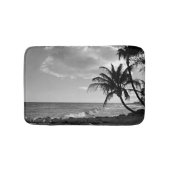 Tropisch palmstrand in zwart-wit badmat (Voorkant)