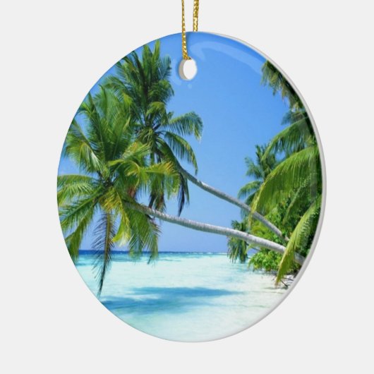 Tropisch palmstrand! keramisch ornament (Links)