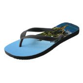 Tropisch Palmstrand Ontsnappings Patroonontwerp Teenslippers (Schuin)
