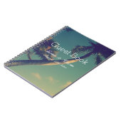 Tropisch palmstrand op bestemming bruiloft gastboe notitieboek (Linkerzijde)