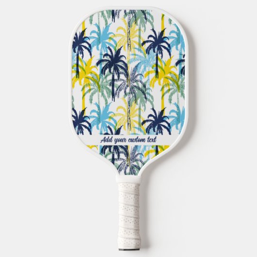 Tropisch palmstructuurpatroon Aangepaste tekstnaam Pickleball Paddle (Voorkant)