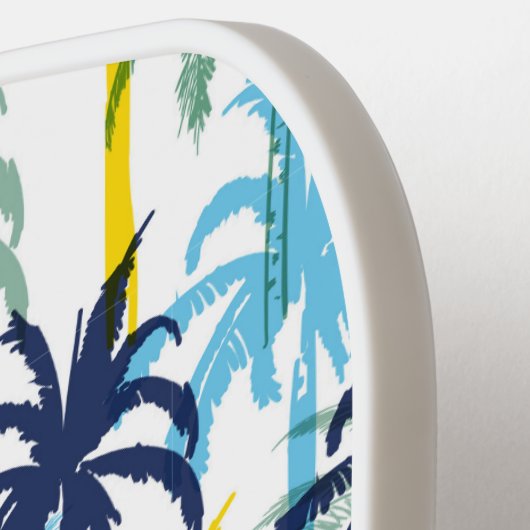 Tropisch palmstructuurpatroon Aangepaste tekstnaam Pickleball Paddle (Links Detail)