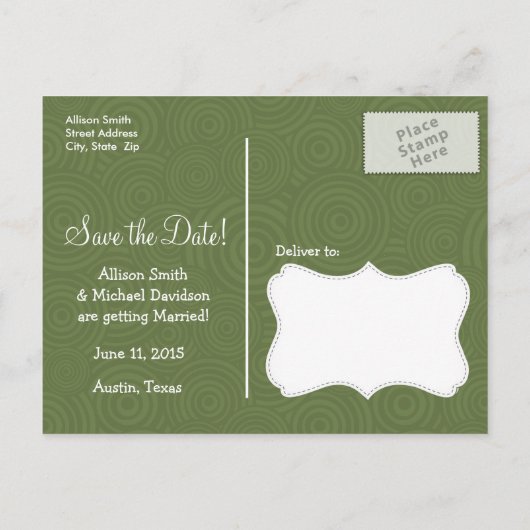 Tropisch palmstructuurpatroon aankondigingskaart (Achterkant)