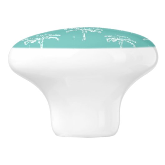 Tropisch palmstructuurpatroon keramische knop (Zijkant)