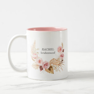 Tropisch pamapgras met waterverf boho flora tweekleurige koffiemok