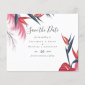 Tropisch Pampagras Navy Bes Trouwfeest (Voorkant)