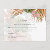 Tropisch Pampas Gras Terracotta Bruiloft Briefkaart (Voorkant)
