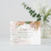 Tropisch Pampas Gras Terracotta Bruiloft Briefkaart (Staand voorkant)
