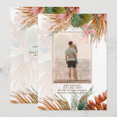 Tropisch Pampasgras FOTO Terracotta Save The Date (Voorkant / Achterkant)