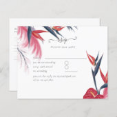 Tropisch Pampasgras Navy Bes Bruiloft (Voorkant / Achterkant)