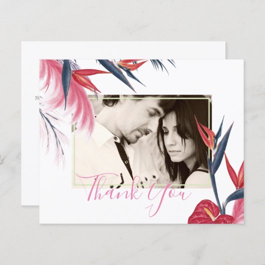 Tropisch Pampasgras Navy Bes Bruiloft (Voorkant / Achterkant)