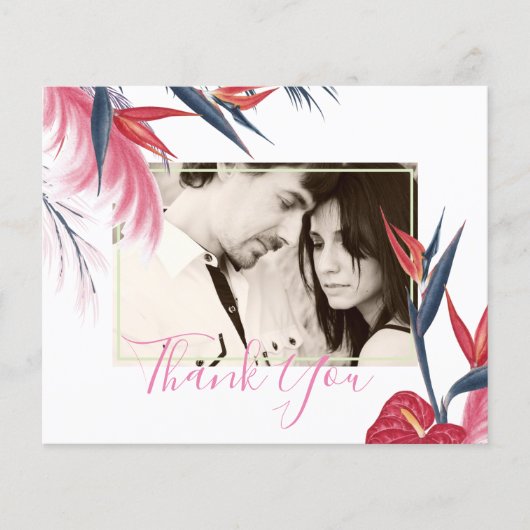 Tropisch Pampasgras Navy Bes Bruiloft (Voorkant)