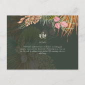 Tropisch Pampasgras Terracotta Bruiloft Briefkaart (Achterkant)