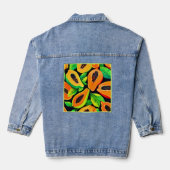 tropisch papaya paradijs denim jacket (Achterkant)
