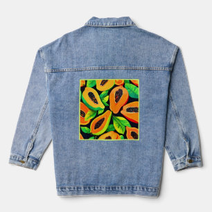 tropisch papaya paradijs denim jacket