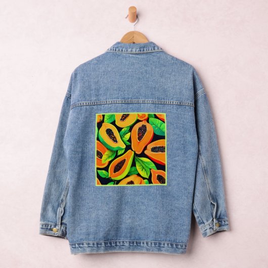 tropisch papaya paradijs denim jacket (Hangar)