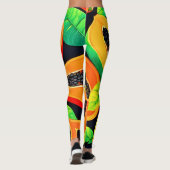 tropisch papaya paradijs leggings (Achterkant)