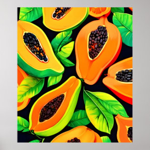 tropisch papaya paradijs poster