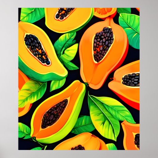tropisch papaya paradijs poster (Voorkant)