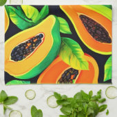 tropisch papaya paradijs theedoek (Gevouwen)