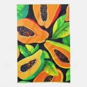 tropisch papaya paradijs theedoek (Verticaal)