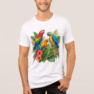 Tropisch Papegaaien Jungle Paradijs Kleurrijk T-Sh Tri-Blend Shirt