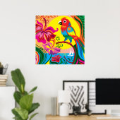 Tropisch Papegaaienparadijs Poster (Thuiskantoor)