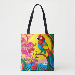 Tropisch papegaaienparadijs tote bag
