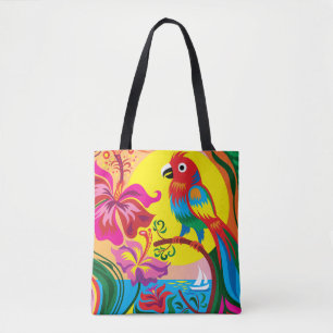 Tropisch papegaaienparadijs tote bag