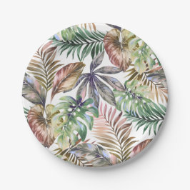 Tropisch papier Borden Tropisch Monstera Leaf Deco Papieren Bordje