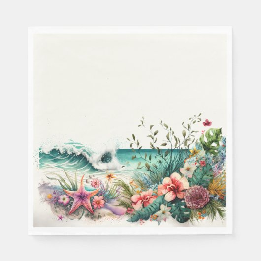 Tropisch papier voor dames, Luncheon Napkin Servet (Voorkant)