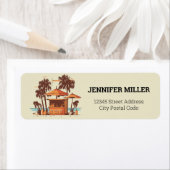 Tropisch paradijs aan de oceaan etiket (Insitu)