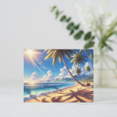 Tropisch Paradijs Beach Schilderen Briefkaart (Staand voorkant)