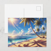 Tropisch Paradijs Beach Schilderen Briefkaart (Voorkant / Achterkant)