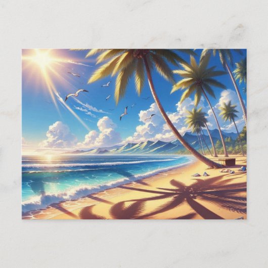 Tropisch Paradijs Beach Schilderen Briefkaart (Voorkant)