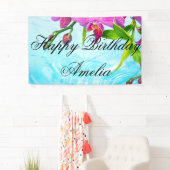 tropisch paradijs,bevroren,vrede,orchidee,blauw wa spandoek (Insitu)