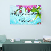 tropisch paradijs,bevroren,vrede,orchidee,blauw wa spandoek (Beurs)