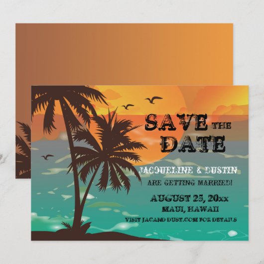 Tropisch Paradijs Bewaar de Datum Aankondiging (Voorkant / Achterkant)