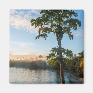 Tropisch paradijs bij zonsondergang, Fiji Magneet