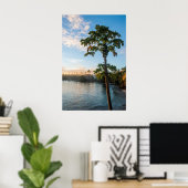 Tropisch paradijs bij zonsondergang, Fiji Poster (Thuiskantoor)