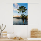 Tropisch paradijs bij zonsondergang, Fiji Poster (Keuken)