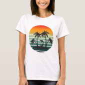 Tropisch paradijs bij zonsondergang t-shirt (Voorkant)