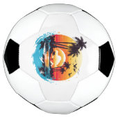 Tropisch paradijs bij zonsondergang voetbal (Gedraaid)