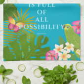 Tropisch Paradijs Blauwgroen Theedoek (Gevouwen)