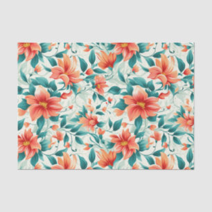 Tropisch paradijs bloemengroen Print Tissuepapier