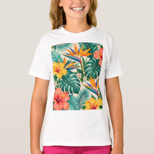 Tropisch Paradijs Botanisch Bloemmotief T-shirt