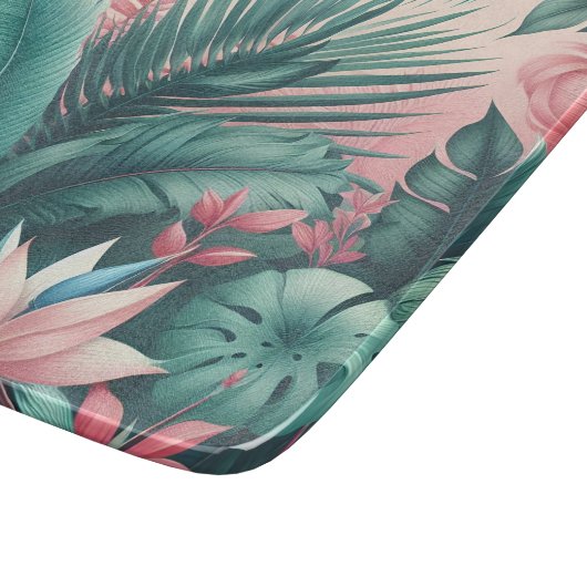 Tropisch Paradijs Botanisch Patroon Snijplank (Hoek)