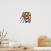 Tropisch paradijs, bruids cascading boeket (1), poster (Keuken)