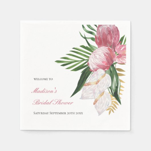 Tropisch Paradijs Bruidsfeestje Servet (Voorkant)