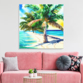 Tropisch paradijs canvas afdruk (Insitu (Woonkamer))